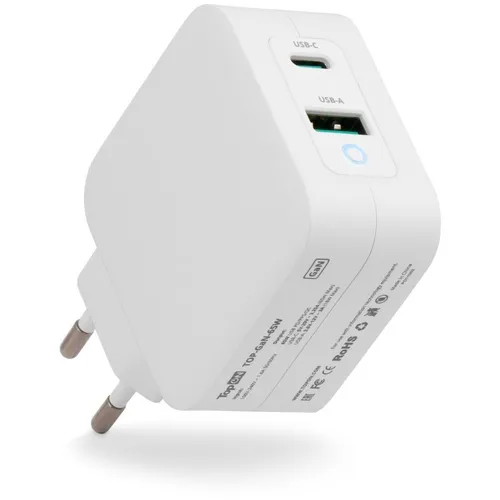 Адаптер питания TopON TOP-GaN-65W, 5 - 20 В, 3.25A, 65Вт, белый [103204]