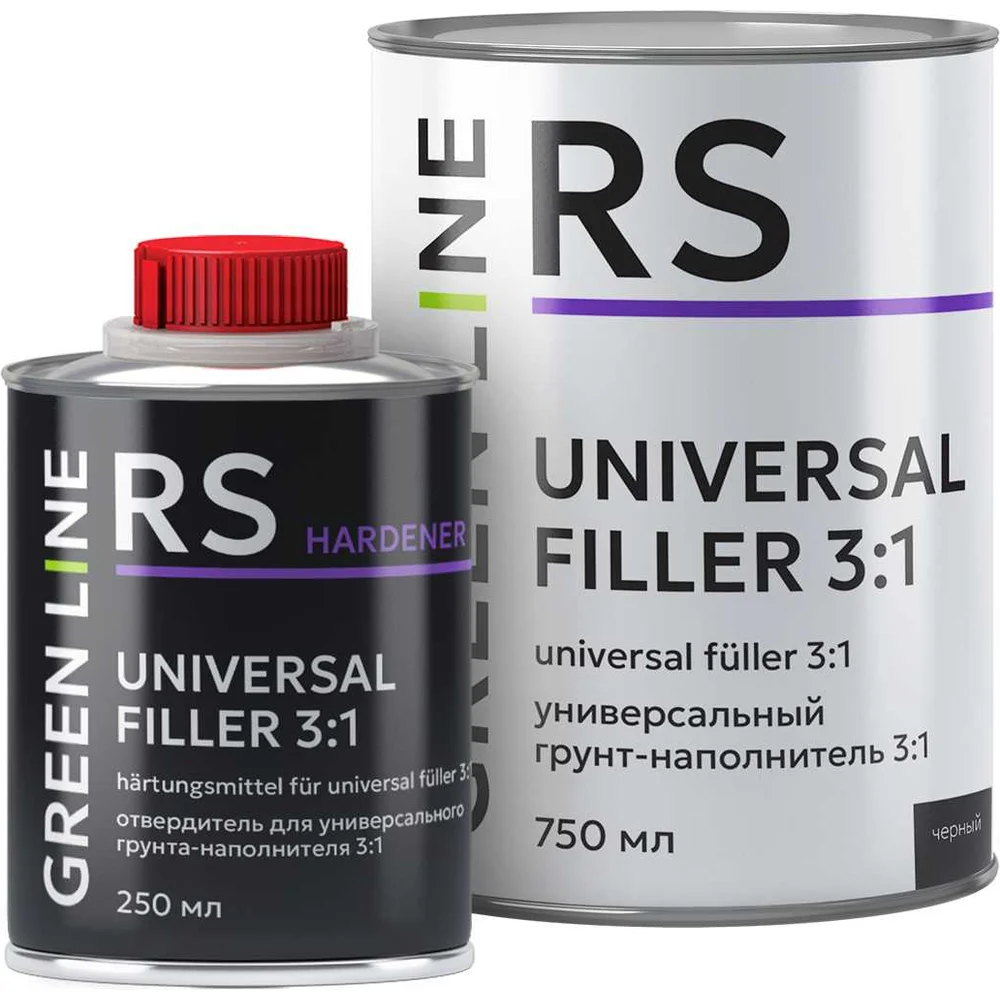 Универсальный грунт-наполнитель GREEN LINE UNIVERSAL FILLER 30RS – 750 – UF- black (комплект)