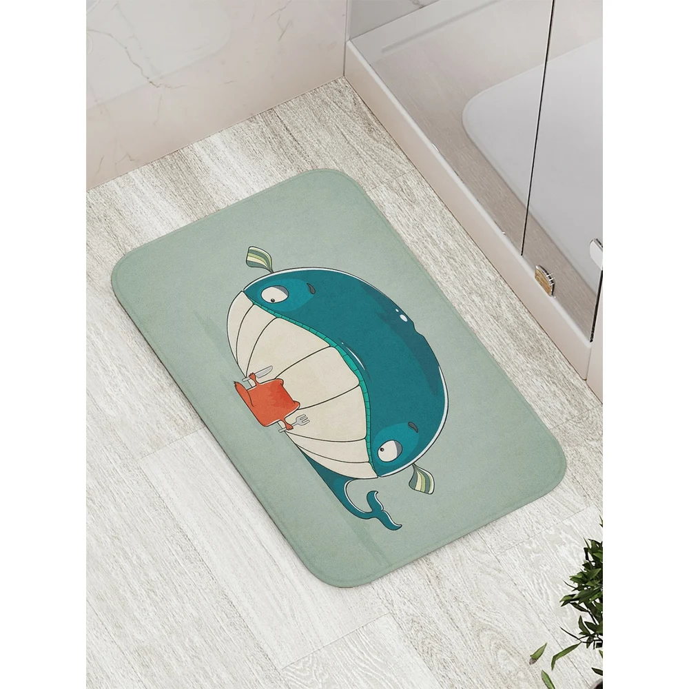 Противоскользящий коврик для ванной, сауны, бассейна JOYARTY Ужин котика bath_33549