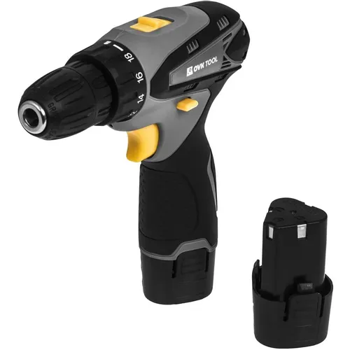 Дрель-шуруповерт OVK TOOLS OTCS1AA-12V-1.5A, 1.5Ач, с двумя аккумуляторами