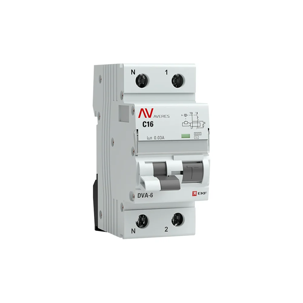 Дифференциальный автомат EKF AVERES DVA-6 rcbo6-1pn-16C-30-ac-av