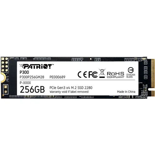 SSD накопитель Patriot P300 P300P256GM28 256ГБ, M.2 2280, PCIe 3.0 x4, NVMe, M.2