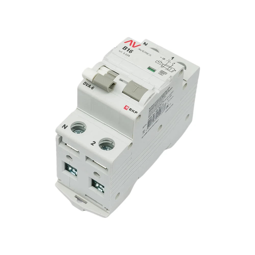 Дифференциальный автомат EKF AVERES DVA-6 rcbo6-1pn-16B-30-a-av