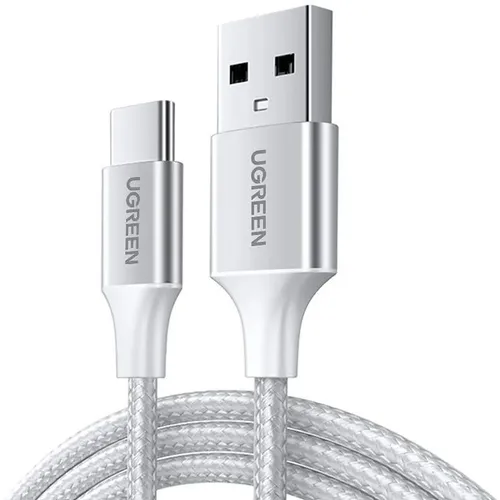 Кабель UGREEN US288, USB Type-C (m) - USB (m), 1.5м, 3A, серебристый [60132]
