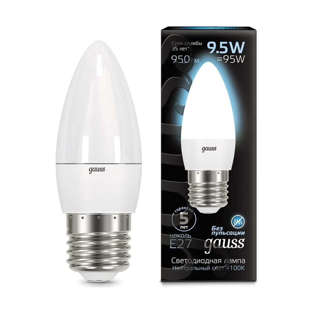 Лампа Gauss LED Свеча 103102210