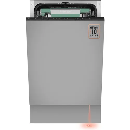 Встраиваемая посудомоечная машина WEISSGAUFF BDW 4536 D Inverter AutoOpen Infolight, узкая, ширина 44.8см, полновстраиваемая, загрузка 10 комплектов, серебристый