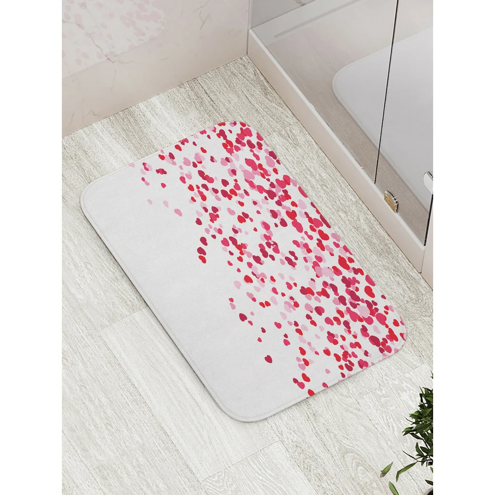 Противоскользящий коврик для ванной JOYARTY Дождь из сердец bath_422646