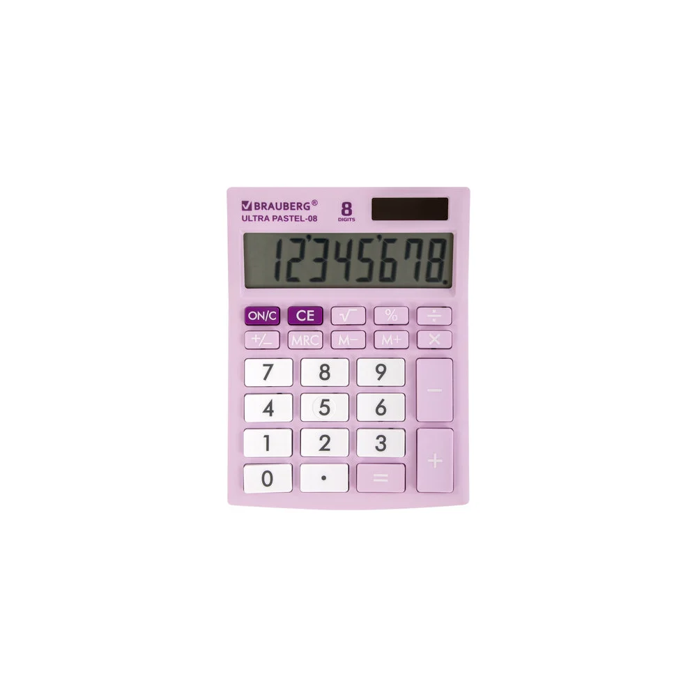 Настольный компактный калькулятор BRAUBERG ULTRA PASTEL-08-PR 250516