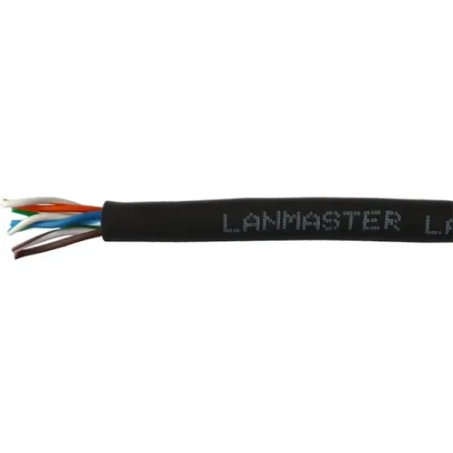 Кабель информационный LanMaster кат.5E, 305м, черный [lan-5eutp-hflt-bk]