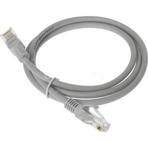 Патч-корд CABLEXPERT PP31-1M литой (molded), UTP, кат.5E, 1м, 4 пары, 24AWG, медь, многожильный, серый