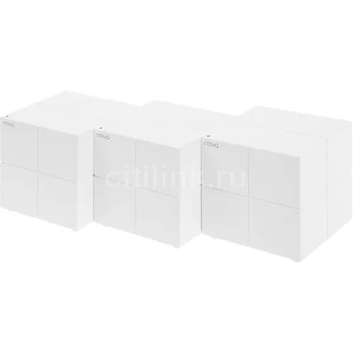Бесшовный Mesh роутер TENDA Nova MW6, Wi-Fi 5, AC1200, 2.4/5ГГц, 1 LAN, белый, 3 шт. в комплекте