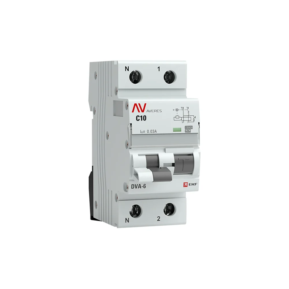 Дифференциальный автомат EKF AVERES DVA-6 rcbo6-1pn-10C-30-a-av