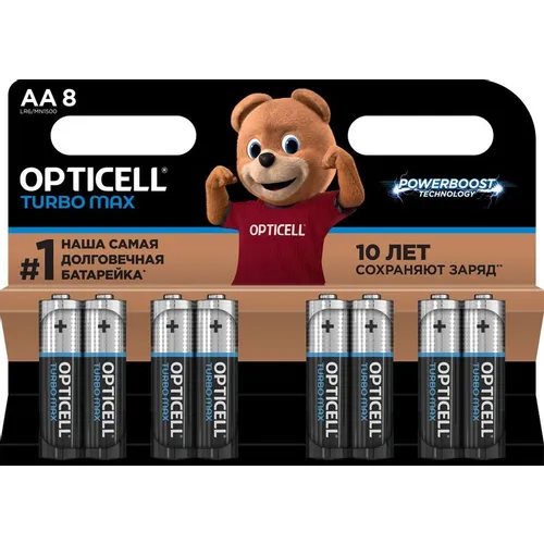 AA Батарейка OPTICELL Turbo MAX LR6, 8 шт.