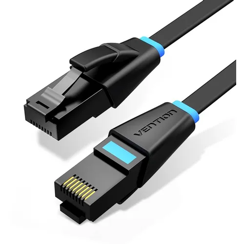 Патч-корд VENTION IBJBG литой (molded), UTP, кат.6, 1.5м, 4 пары, 24AWG, медь, многожильный, черный, плоский (flat)