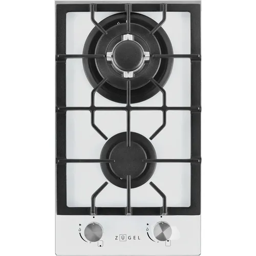 Газовая варочная панель ZUGEL ZGH292W, 2 конфорки, закаленное стекло, белый