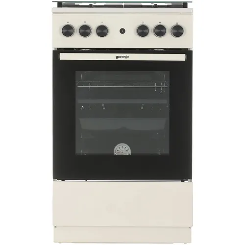 Газовая плита Gorenje GG5A21BEF, газовая духовка, стеклянная крышка, чугун, бежевый