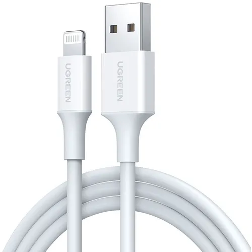 Кабель UGREEN US155, Lightning (m) - USB (m), 2м, MFI, белый [20730]