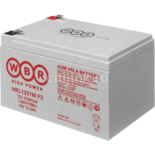 Аккумуляторная батарея WBR HRL1251W для ИБП, 12В, 15Ач [hrl1251w wbr]