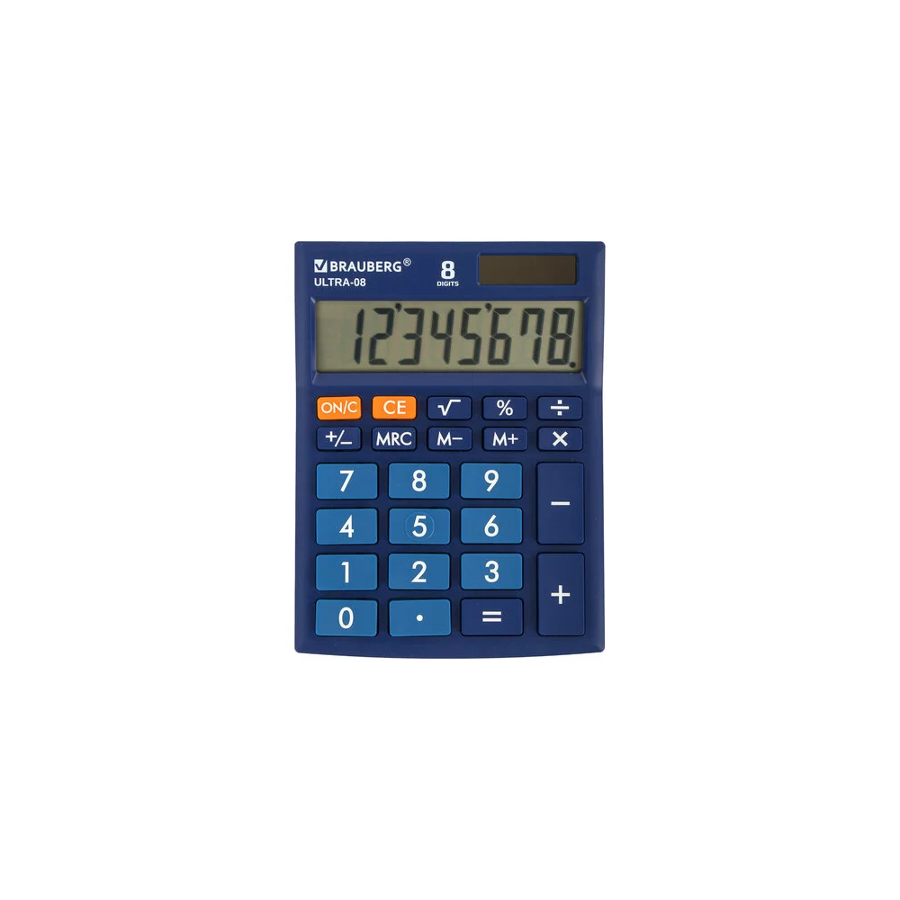 Настольный компактный калькулятор BRAUBERG ULTRA-08-BU 250508