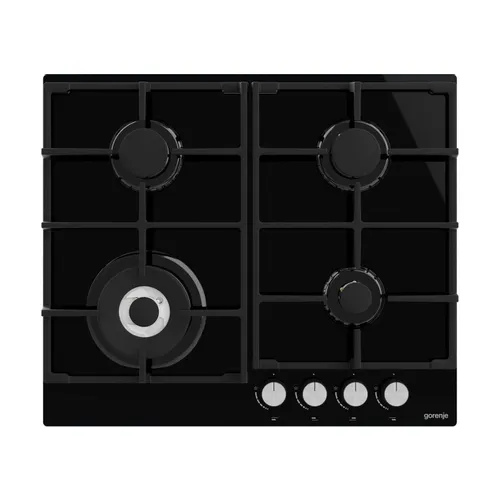 Газовая варочная панель Gorenje Essential GTW641AKB, 4 конфорки, закаленное стекло, черный