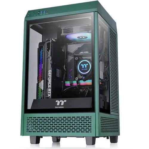 Корпус miniITX Thermaltake The Tower 100 Racing, Micro-Tower, без БП, зеленый [ca-1r3-00scwn-00]