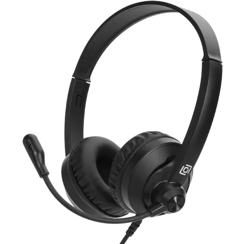 Гарнитура Oklick HS-M500, для контактных центров, накладные, проводные, черный [1900379]