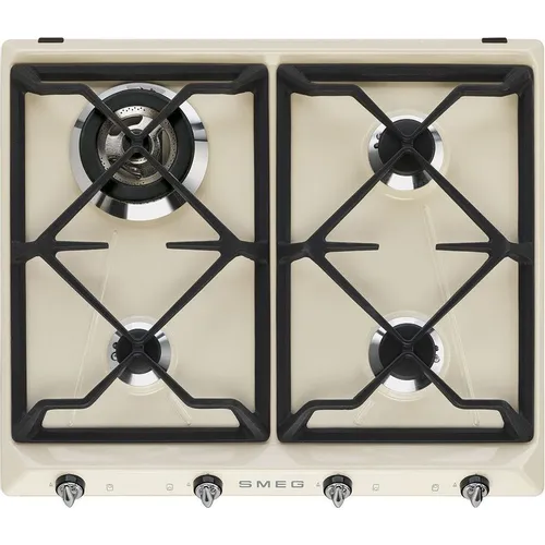 Газовая варочная панель SMEG Victoria SR964PGH, 4 конфорки, эмалированная сталь, бежевый
