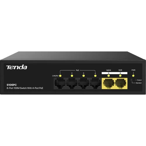 Коммутатор TENDA S106PC, неуправляемый