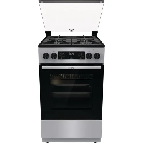 Газовая плита Gorenje GK5C41SF, электрическая духовка, стеклянная крышка, чугун, серый