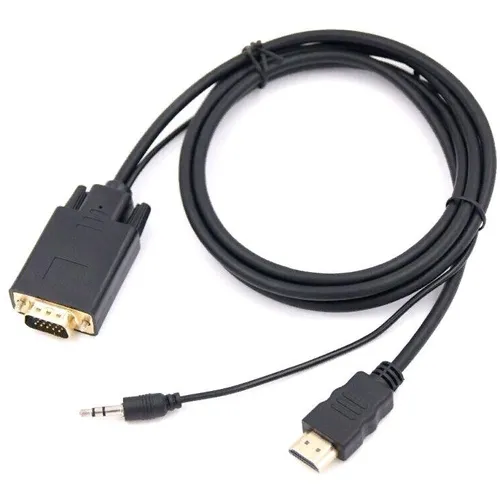 Кабель-переходник аудио-видео PREMIER 5-983AU, HDMI (m) - VGA (m), 1.8м, черный [5-983au 1.8]