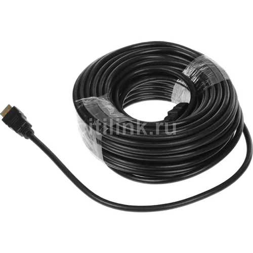 Кабель аудио-видео PREMIER 5-815, HDMI (m) - HDMI (m), ver 2.0, 20м, GOLD, черный [5-815 20.0]