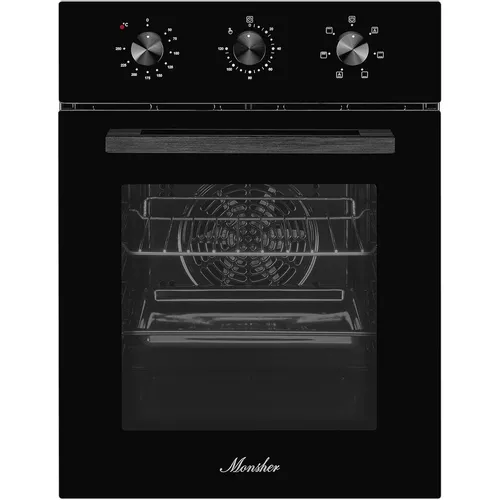 Духовой шкаф электрический MONSHER MOE 4563, 50л, дверца с 3 стеклами, черный