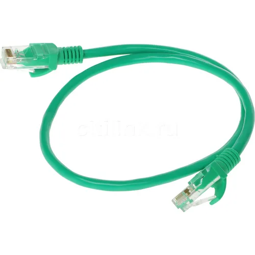 Патч-корд EXEGATE UTP-RJ45-RJ45-5e-0,5M-GN UTP, кат.5E, 0.5м, 4 пары, алюминий омедненный, многожильный, зеленый