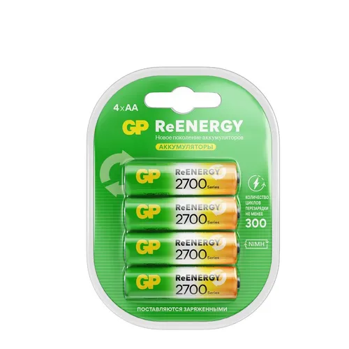 AA Аккумуляторная батарейка GP 270AAHCRGY-2CRCB4, 4 шт. 2650мAч