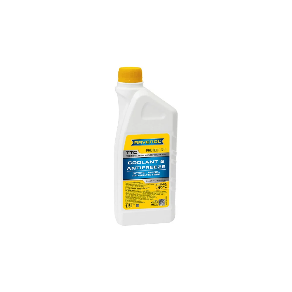 Антифриз RAVENOL TTC Traditional Technology Coolant Premix желтый, 1,5 л 1410105-150-01-999