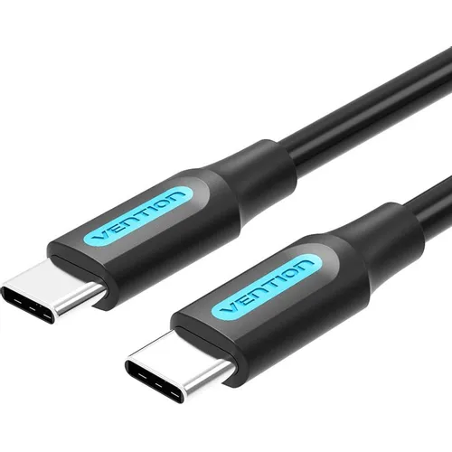 Кабель VENTION COSBH, USB Type-C (m) (прямой) - USB Type-C (m) (прямой), круглое, 2м, пакет, черный