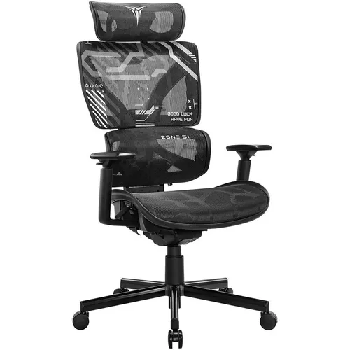 Кресло игровое ZONE 51 Freelancer K5, сетка, до 150кг, регулируемые 3D подлокотники, черный/серый