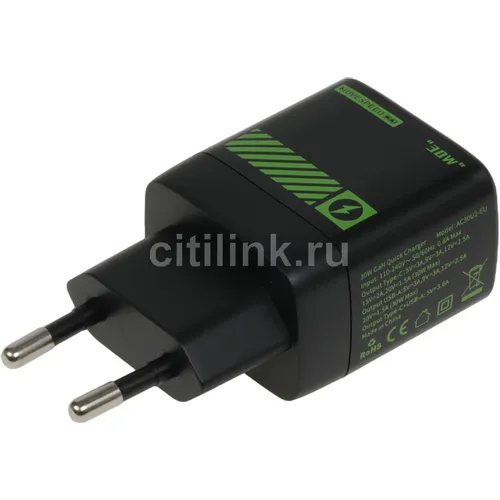 Сетевое зарядное устройство MOVESPEED AC30, USB-A, USB-C, 30Вт, 3A, черный