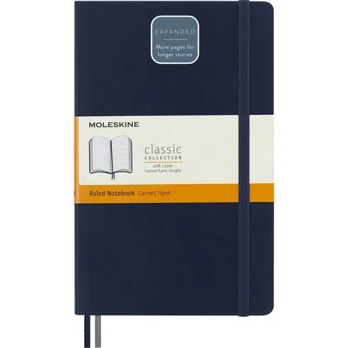 Блокнот Moleskine Classic Soft Expended, 400стр, в линейку, мягкая обложка, синий сапфир [qp616expb20]