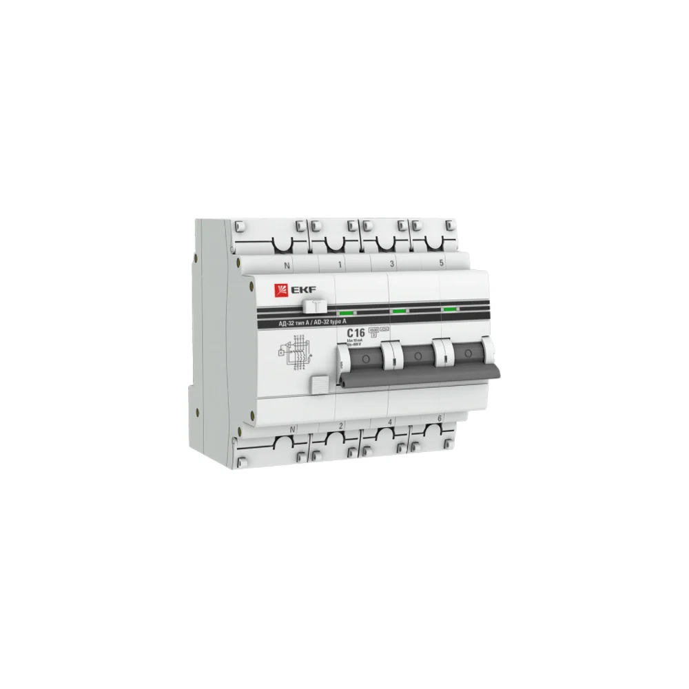 Дифференциальный автомат EKF PROxima АД-32 DA32-16-10-4P-a-pro