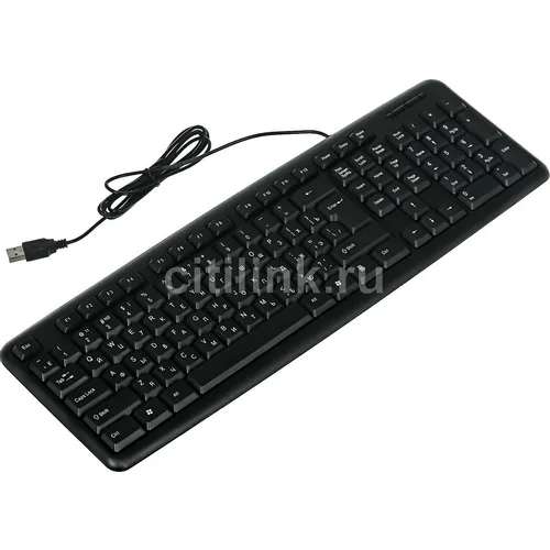 Клавиатура Defender HB-420, проводная, USB, мембранная, черный [45420]