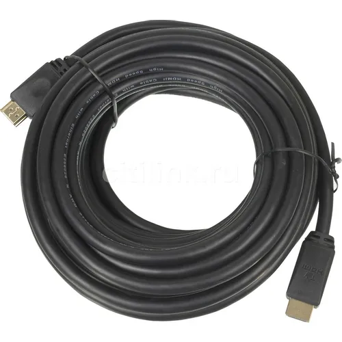 Кабель аудио-видео WH-111, HDMI (m) - HDMI (m), ver 1.4, 10м, GOLD, черный [9784]
