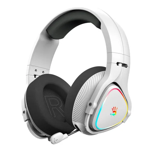 Гарнитура игровая A4TECH Bloody MR710, для компьютера и игровых консолей, мониторные, Bluetooth/радио, серый [mr710 grey]