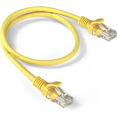 Патч-корд EXEGATE UTP-RJ45-RJ45-5e-0,5M-LSZH-YL UTP, кат.5E, 0.5м, 4 пары, алюминий омедненный, многожильный, желтый