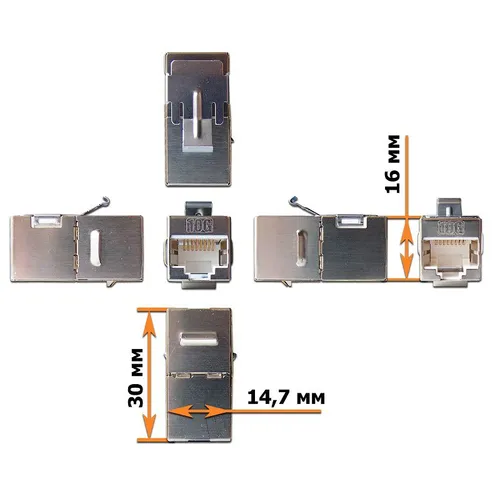 Повторитель портов Lanmaster (LAN-KCP45S6A) Keystone RJ45 кат.6A стальной