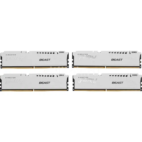Оперативная память Kingston Fury Beast KF552C40BWK4-128 DDR5 - 4x 32ГБ 5200МГц, DIMM, White, Ret