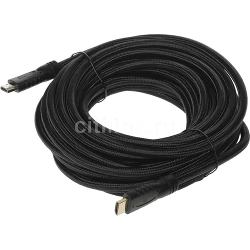 Кабель аудио-видео Cactus CS-HDMI.2-10, HDMI (m) - HDMI (m), ver 2.0, 10м, GOLD, черный