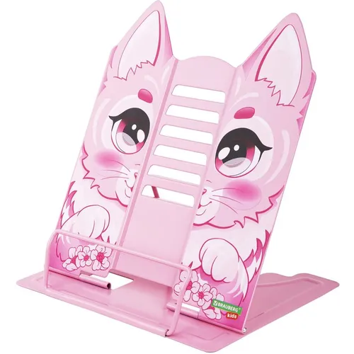 Подставка для книг и учебников BRAUBERG 238059, Kitty, прямоугольная, 262x234x27мм, металл, розовый, пакет с картонным европодвесом