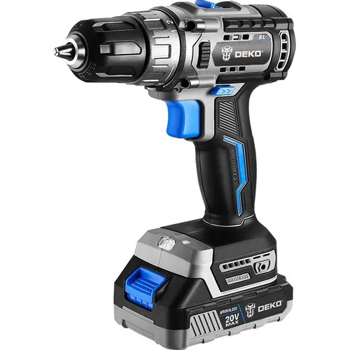 Дрель-шуруповерт DEKO Sharker 20V, 2Ач, с одним аккумулятором [063-4037]