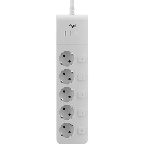 Сетевой фильтр AGNI TP-FI3U5E-C, 5м, белый [tp-fi3u5e-c-5m-white]